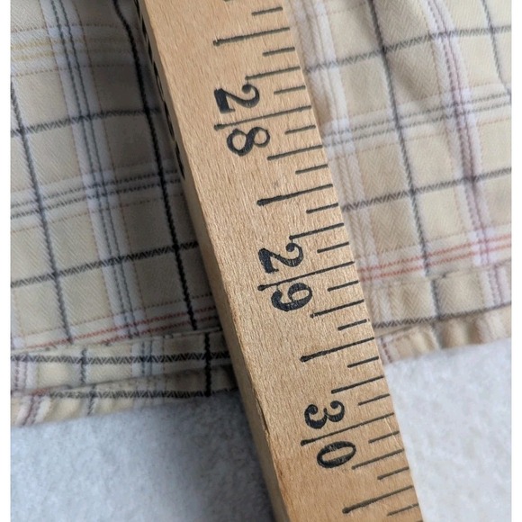 Alex Cannon Mens Button-Down Shirt Long Sleeve Beige, Blue RustPlaid 100% Cotton - Picture 6 of 7